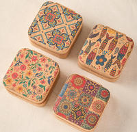 Boîte à couture, mini kit de couture pour débutants, kits de couture portables, kit de couture vintage en bois imprimé, idéal pour les voyages