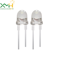 LED de 8mm Súper Brillante Rojo de 25 Grados y 0.5W, Componentes de Lámpara LED de Alta Calidad, Cabeza de Bala, Soporte Grande, Certificado RoHS