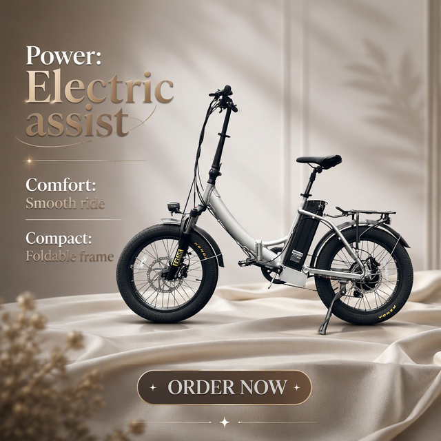 High Performance Light Weight 48v Lithium Battery 20 Inch Folding Electric City Bike 750w 7 Speed with LED Light