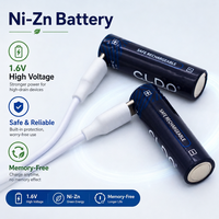 Batteries rechargeables USB 1,6 V AA Ni-Zn 1800 mWh, lot de 4, emballage de vente au détail, directement de l'usine
