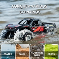 JJ 1/16 4WD Véhicule tout-terrain télécommandé étanche IPX7 360° °   Jouet RC tout-terrain aquatique et terrestre avec fonction de dérive et de cascades