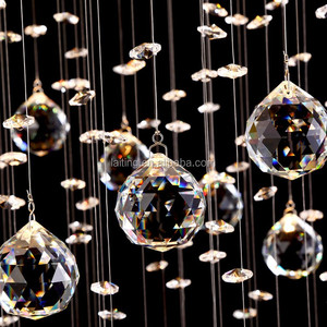 Hotel Villa Lobby K9 cristallo luce a sospensione spettacolare sfera a spirale a goccia <span class=keywords><strong>lampadario</strong></span> lungo soffitto - Product Image 5