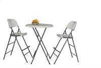 Table de bar haute ronde en plastique de 80 cm avec pieds longs