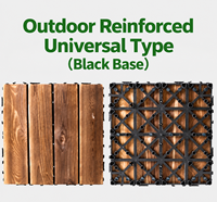Dalles de terrasse extérieures emboîtables 30x30CM en bois massif, revêtement de sol extérieur, dalles de terrasse emboîtables