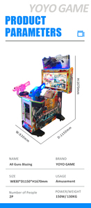 Machine d'arcade de tir à monnayeur 2 joueurs en ABS et métal avec plusieurs jeux pour aires de jeux pour enfants et centres commerciaux (110/220V) - Product Image 2