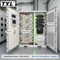 Système de Stockage d'Énergie Solaire Hybride Tout-en-un 100KW 261KWh avec Armoire LiFePO4 à Refroidissement par Air pour Ferme, Usine, Hôtel (OEM)