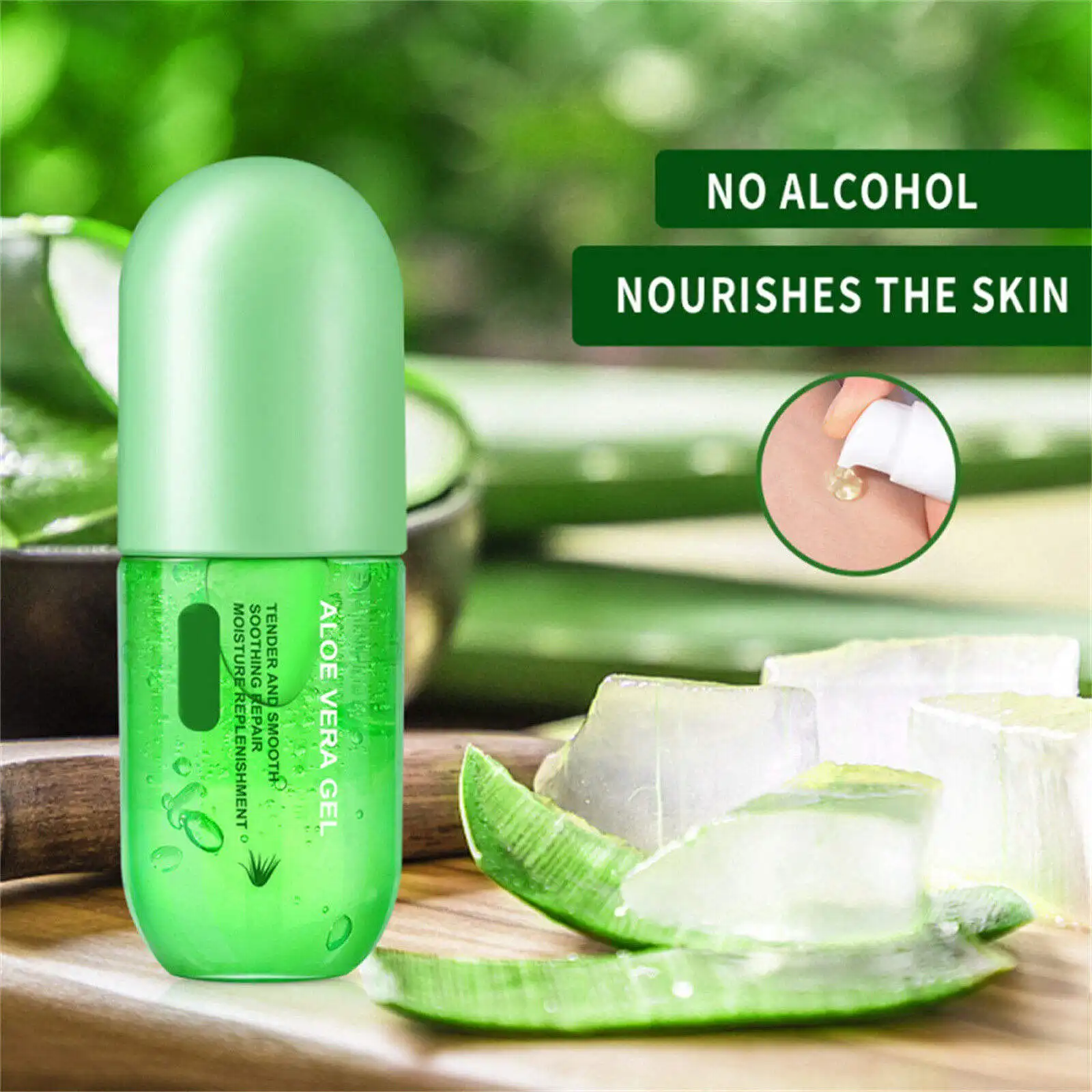 Gel hidratante facial orgânico natural para reparação de acne, logotipo personalizado de marca própria, calmante após o sol, gel de Aloe Vera 100% puro para rosto