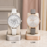 Montre-bracelet tendance pour femme, boîtier en alliage, bracelet en cuir, mouvement à quartz chinois, montre analogique pour femme pour un usage quotidien