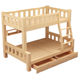 Ranjang tunggal anak kayu polos pabrik tempat tidur susun multifungsi anak prasekolah tempat tidur susun - Product Image 3