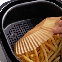 100 pièces de doublures en papier pour friteuse à air, antiadhésives, résistantes à l'huile, écologiques, compatibles four, carrées de 6,3 pouces, jetables, pour la cuisson et la rôtissage