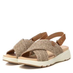 Carmela Women's Low Sandal Beige Leather <b>Flat</b> Sandals - Product Image 4