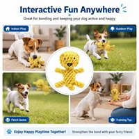 Jouet pour chien et chat en corde de coton classique en forme humaine, durable, tressé, pour nettoyer les dents, interactif, anti-anxiété, pour l'entraînement