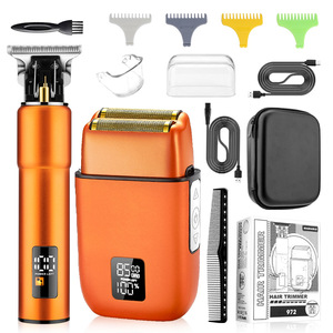 Kit complet NOUVEAU : Tondeuse à cheveux professionnelle, tondeuse à nez, rasoir pour homme avec corps entièrement métallique 4 en 1 - Product Image 4