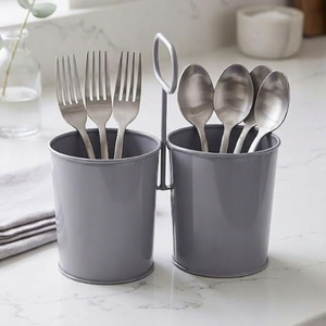 Porta Cubiertos Metálico, Organizador de Almacenamiento para Tenedores y Cucharas, Estilo Minimalista para Cocina, Tipo Vertical - Product Image 3