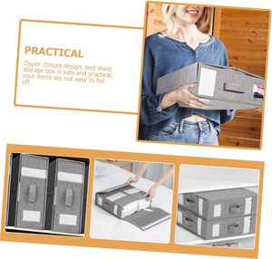 Nouvel Organisateur de Rangement Pliable Rectangulaire en Lin pour Plaids, Draps et Couvertures – Ensemble d'Organisation pour Vêtements - Product Image 6