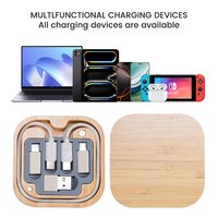 Kabel multifungsi 4-in-1 dengan casing penyimpanan ramah lingkungan set kabel adaptor mendukung pengisian daya Cepat 60W