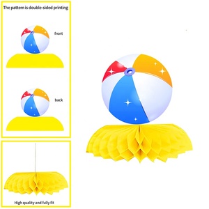 Decoraciones de mesa de nido de abeja de papel 3D <span class=keywords><strong>Hawaiano</strong></span> para fiesta de cumpleaños Hello Summer Beach Theme Decoración - Product Image 2