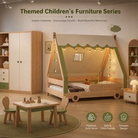 Lit d'aventure KUKU en bois massif pour enfants, lit en forme de maison ou de voiture, peinture à base d'eau écologique, meubles pour enfants à thème