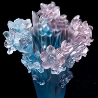 Vase en verre cristal Sinyore, motif floral sculpté, forme irrégulière, décoration de luxe pour salon et entrée, tendance mode