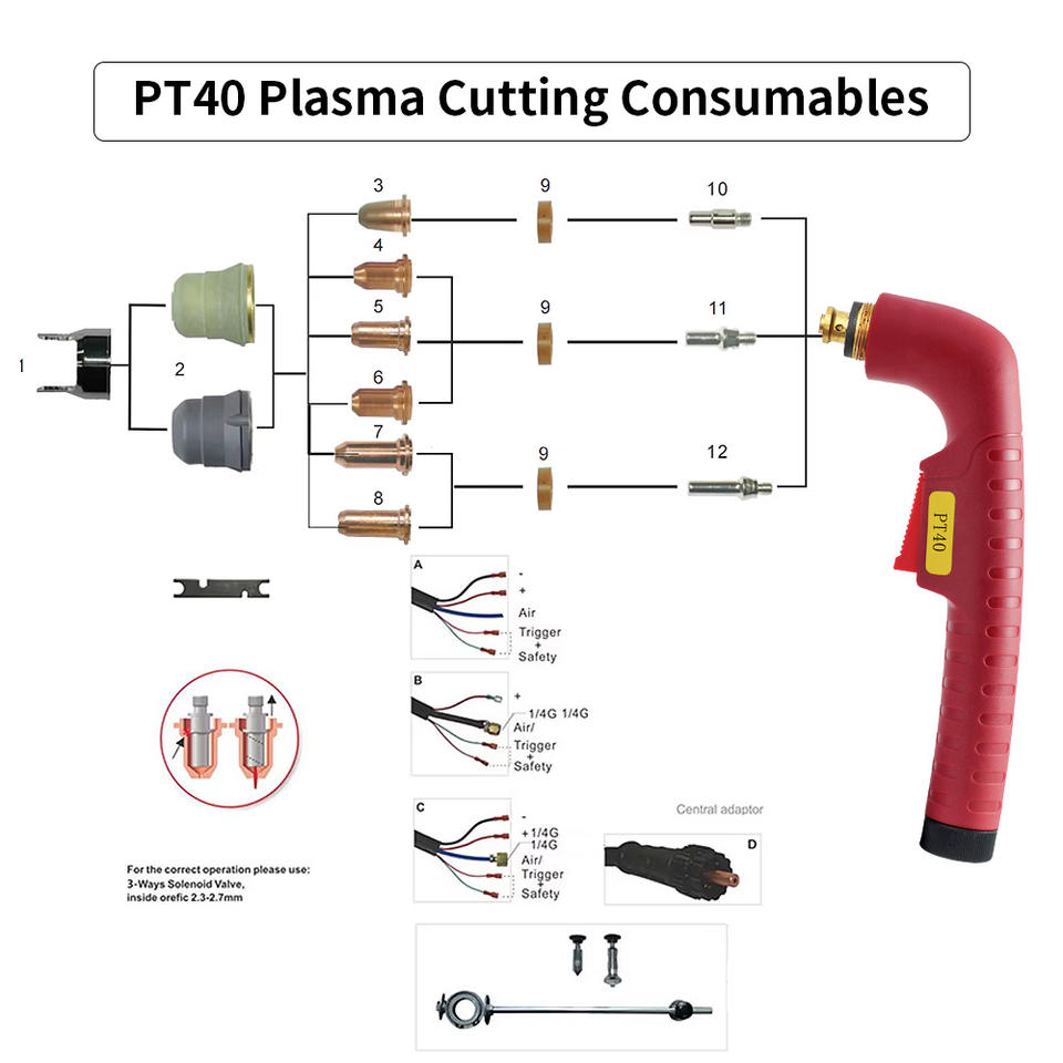 Pt40 PT40 Plasma Cutting Torch PT-40 Plasma Cutting Gun Without High ...