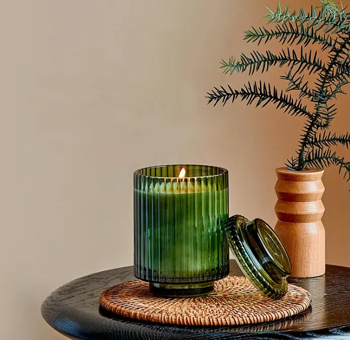 Neujahrs kerze Home Decoration Paraffin wachs glas Kunden spezifische Aromatherapieöl-Duft kerze