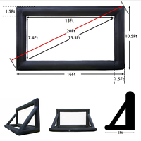 Écran de projection gonflable pas cher pour camping, événements, cinéma en plein air, écran de cinéma gonflable pour fête en extérieur