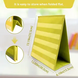 Tabella Tascabile Pieghevole da Tavolo (Giallo/Blu 30x33cm) per Scuola Materna e Asilo, Ausilio Didattico Portatile da Scrivania, Strisce per Frasi - Product Image 5