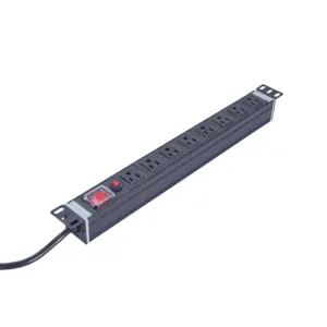 Unidade de distribuição de energia comutada de saída de 8 vias para suporte industrial em rack de tira de energia PDU 125V