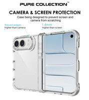 Coque de téléphone pliable pour iPhone Duo, transparente, anti-jaunissement, avec béquille intégrée, antichoc, protection intégrale de la charnière