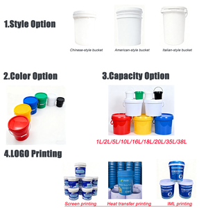 Cấp Thực Phẩm 1L 2.5L 2L 3L 4L 5L 10L 18L 20L 5 Gallon Nhựa Xô Với Xử <span class=keywords><strong>L</strong></span>ý Và Nắp Nhựa Thùng - Product Image 4