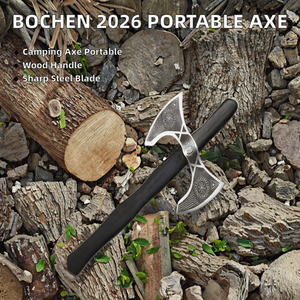 Tomahawk de Combate Industrial Multifuncional Portátil de Acero Forjado con Mango de Madera Maciza para Acampar y Cortar Leña - Product Image 2