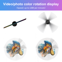 2 lames 42cm Wi-Fi Holographic Advertising LED Display 3D Hologram Fan Display Hologram Projector AR Hologram Fan