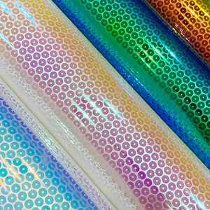 Wholesale Pattern Design TPU Embossed holographic Opaque Film plastic faux leather for Making bags Stationary Cover book cover