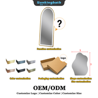 Miroir sur pied éclairé sur mesure, miroir de pleine longueur, miroir de maquillage avec lumière LED