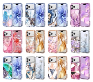 Funda de Mármol para <span class=keywords><strong>iPhone</strong></span> 17 <span class=keywords><strong>Pro</strong></span> <span class=keywords><strong>Max</strong></span>, Resistente, 3 en 1, Protección Total a Prueba de Golpes, PC+TPU, para <span class=keywords><strong>iPhone</strong></span> 16 17 <span class=keywords><strong>Pro</strong></span> <span class=keywords><strong>Max</strong></span> - Product Image 1
