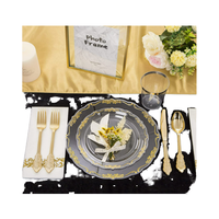 Assiettes à dîner jetables dorées de qualité alimentaire, lourdes et fantaisistes pour mariages et fêtes