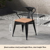 Ensemble table et chaises de jardin modernes en plastique et fer, résistant à l'eau et au soleil, garantie 1 an, idéal pour petits jardins et cours.
