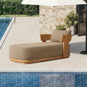 Açık Hava Otel Salonu Şezlongu Havuz Kenarı Şezlong Ahşap Alüminyum Güneşlenme Koltuğu Yüzme Havuzu Sandalyesi Tik Ağacı Plaj Şezlongu - Product Image 2