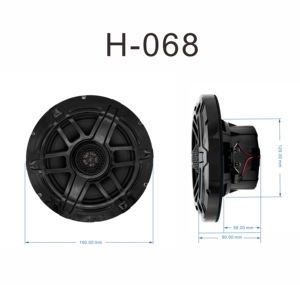 8 Inch Boat Speakers Black & White Grilles LED Right 4 Ohms 120 Watts Full-range Audio for a Marine <b>Environment</b> - Product Image 5