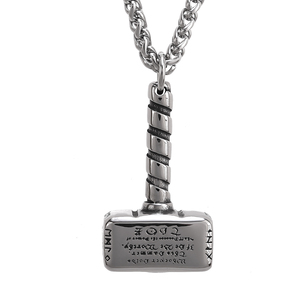 Collar Vikingo con Colgante <span class=keywords><strong>de</strong></span> Martillo <span class=keywords><strong>de</strong></span> <span class=keywords><strong>Thor</strong></span>, Joyería Punk <span class=keywords><strong>de</strong></span> Acero Inoxidable 316L, Longitud <span class=keywords><strong>de</strong></span> Cadena Personalizada para Hombre - Product Image 1