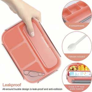 Venta al por mayor de plástico sin BPA PP térmico a prueba de fugas aislado Bento Box Kids School Lunch Box Set - Product Image 3