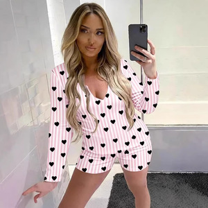 Pijama Enterizo de Manga Larga para Mujer, Cuello en V, Sexy, Casual, para Otoño e Invierno - Product Image 3