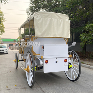 รถม้าไฟฟ้า ZOWN สีขาวทอง สไตล์วินเทจ 4 ล้อ สำหรับ 4-6 คน ใช้สำหรับงานแต่งงานและเที่ยวชมสถานที่ รับประกัน 2 ปี - Product Image 6