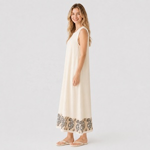 Robe longue <span class=keywords><strong>bohème</strong></span> en viscose sans manches avec imprimé paisley, robe d'été décontractée pour la plage, pour femmes - Product Image 3