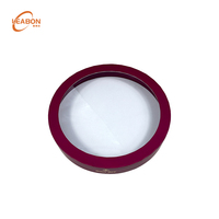 Boîte ronde en carton avec fenêtre PVC, pelliculage mat, gaufrage, fermeture magnétique, pour fleurs, chocolats, cadeaux de mariage et de festival