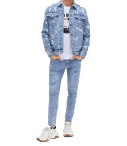 SKYKINGDOM gz longchan jean jackets men custom ripped jeans jacket fashion blue mens denim jacket