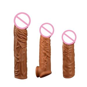 Kondom-kompatibler 100% Wasserdichter Silikon-Penishülle Dildo mit Starker Vibration Männer-Erwachsenenspielzeug OEM - Product Image 2