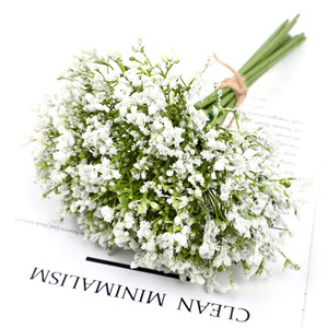 Bouquets artificiels de fleurs de gypsophile en plastique, soie douce, réalistes, pour mariage, décoration de la maison, accessoires de photographie - Product Image 2