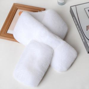 Bufanda de Piel de Conejo de Doble Cara para Mujer, Otoño-Invierno, Color Sólido, Gruesa y Cálida, Calentador de Cuello de Felpa, Venta al por Mayor - Product Image 6