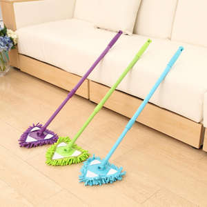 Mini limpiador de trapeador Triangular Lazy Mop Limpieza de suelo Fregona plana con mango mágico extensible Limpieza de interiores Escoba plana - Product Image 1